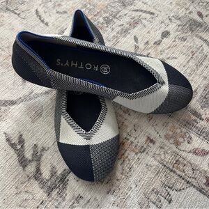 Rothy's Black and White Checkered Flats NWOT size 9